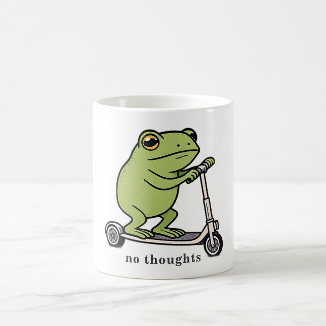Inga Tankar Groda Scooter Roligt Meme  Kaffemugg (Center)