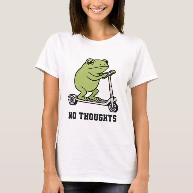 Inga Tankar Groda Scooter Roligt Meme  T Shirt (Framsida)