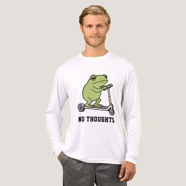 Inga Tankar Groda Scooter Roligt Meme  T Shirt (Hel framsida)