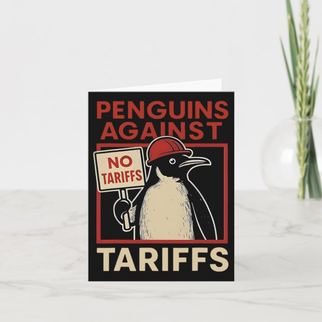 Inga tariffer Penguin protesterar mot Penguins ang Kort (Framsida)