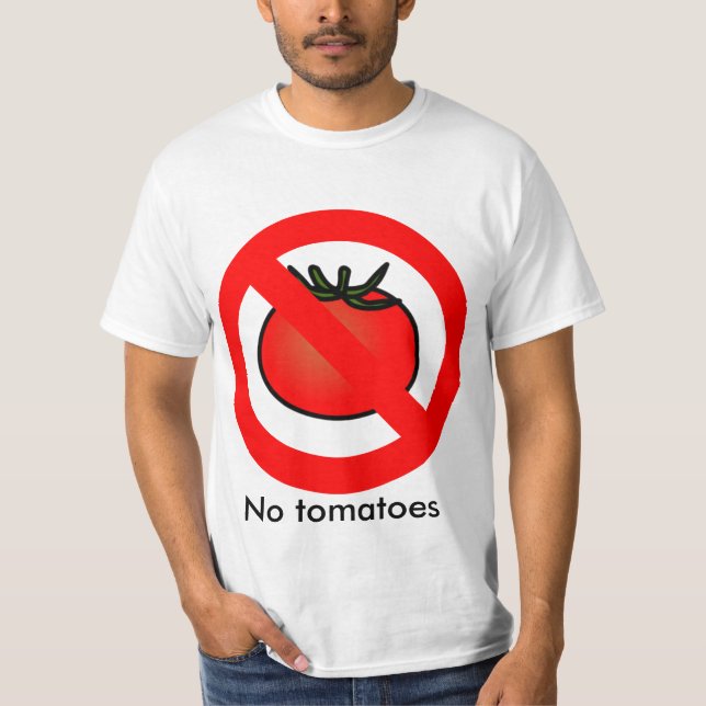 "Inga tomater" Shirt. T-shirt (Framsida)