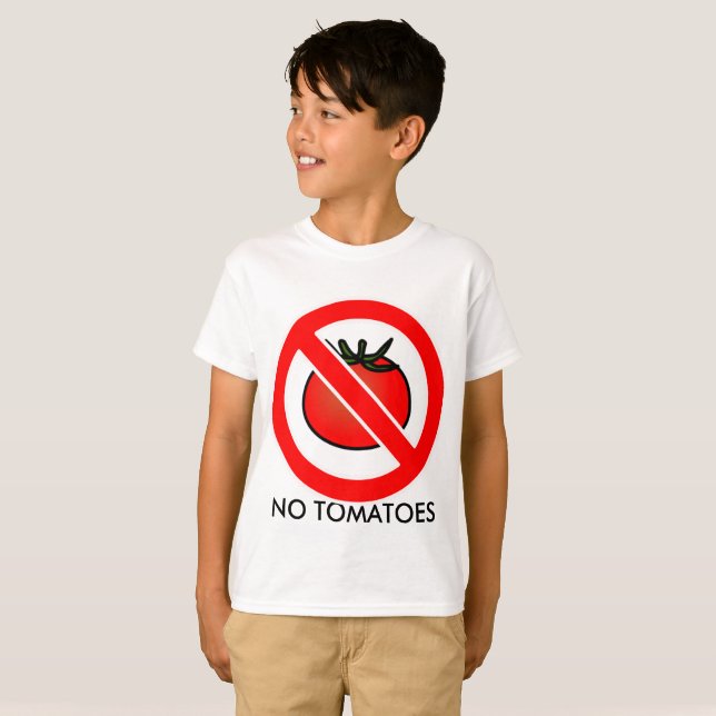 Inga tomater t-shirt, barn t shirt (Hel framsida)