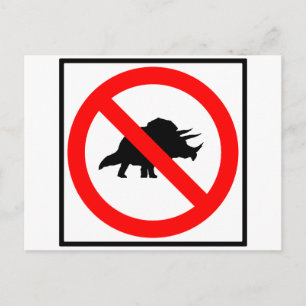 Inga triceratopser Highway Sign Dinosaur Vykort