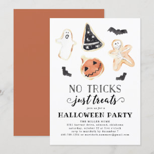 Inga trick, bara behandlar Halloween-inbjudan Inbjudningar