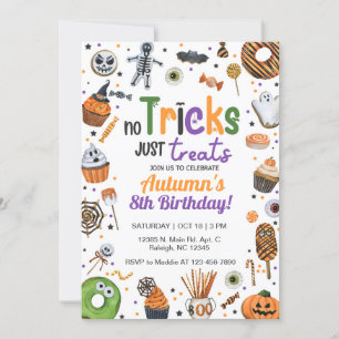 Inga trick bara behandlar Halloween inbjudan. Inbjudningar