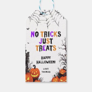Inga trick bara behandlar halloween-märkre presentetikett