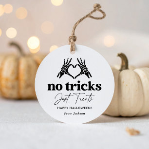 Inga trick bara behandlar Skeleton Händer Hallowee Gåvor Etiketter