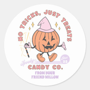 Inga trick bara behandlar Spooky Candy Co Hallowee Runt Klistermärke
