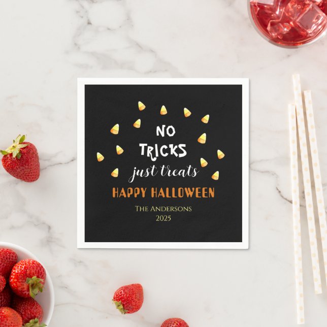 Inga trick bara Treats Candy corn Halloween Pappersservett (Insitu)