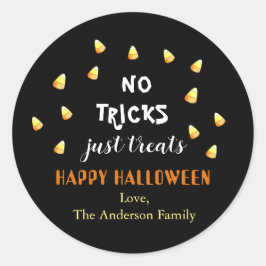 Inga trick bara Treats Candy corn Runt Klistermärke