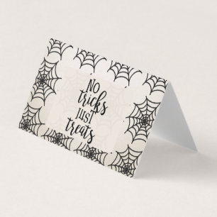 Inga trick bara Treats Halloween Bag Topper Visitkort