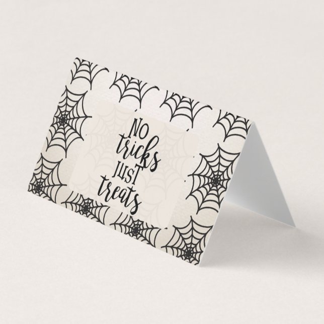 Inga trick bara Treats Halloween Bag Topper Visitkort (Framsida)