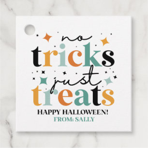 Inga trick bara Treats Halloween Gåvor Etiketter