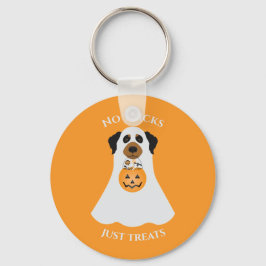 Inga trick bara Treats Halloween-Hund Nyckelring