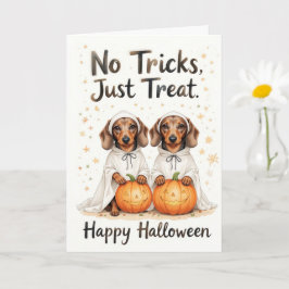 Inga trick bara Treats Halloween Sweet Valp Duo Kort