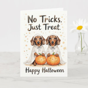 Inga trick bara Treats Halloween Sweet Valp Duo Kort