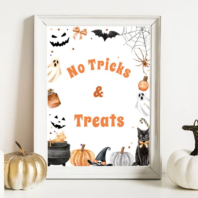 "Inga trick & Treats" Boo Cute Ghost-spel Poster (Skapare uppladdad)