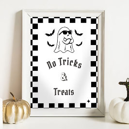 "Inga trick & Treats" Boo Funny Baby Shower-spel Poster