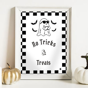 "Inga trick & Treats" Boo Funny Baby Shower-spel Poster
