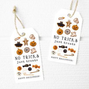 Inga tricks bara behandlar Halloween-märkre Presentetikett