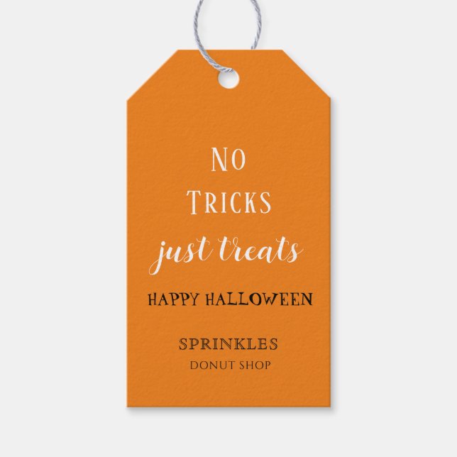 Inga tricks bara gods Halloween-bageri  Presentetikett (Framsidan)