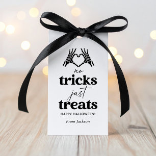 Inga tricks bara gods skelett händer Halloween-fav Presentetikett
