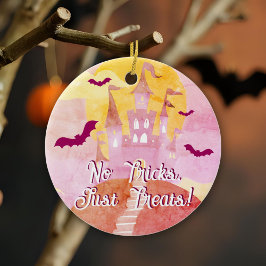 Inga tricks bara godsaker Skräckslott Halloween Julgransprydnad Keramik
