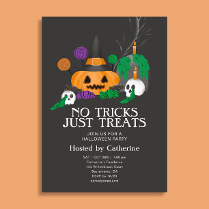 Inga tricks bara godsaker Söt pumpa Halloween-fest Inbjudningar