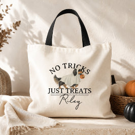 Inga tricks bara rolig Halloween-hund med skämt Tygkasse