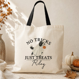 Inga tricks bara rolig Halloween-hund Tygkasse
