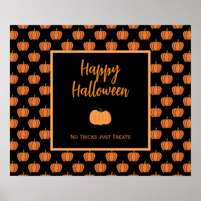 Inga tricks behandlar bara Halloween-orange pumpor Poster (Framsidan)