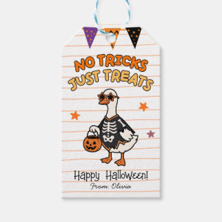 Inga tricks just lottor Halloween present taggar Presentetikett