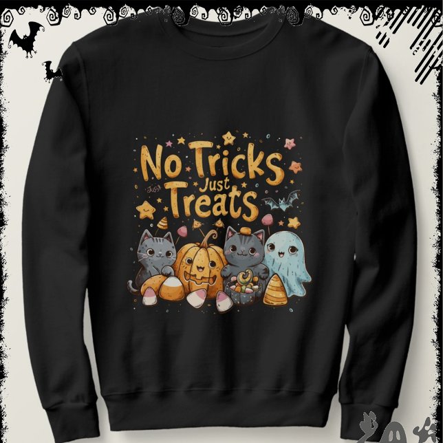Inga tricks just treats | ExDesigner | Halloween Lång Ärmad Tröja (Skapare uppladdad)