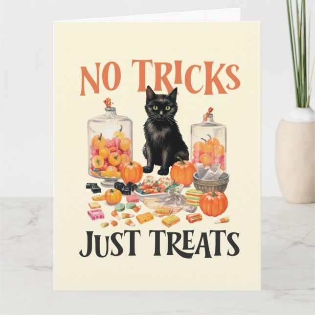 "Inga tricks just treats"  Kort (Framsida)