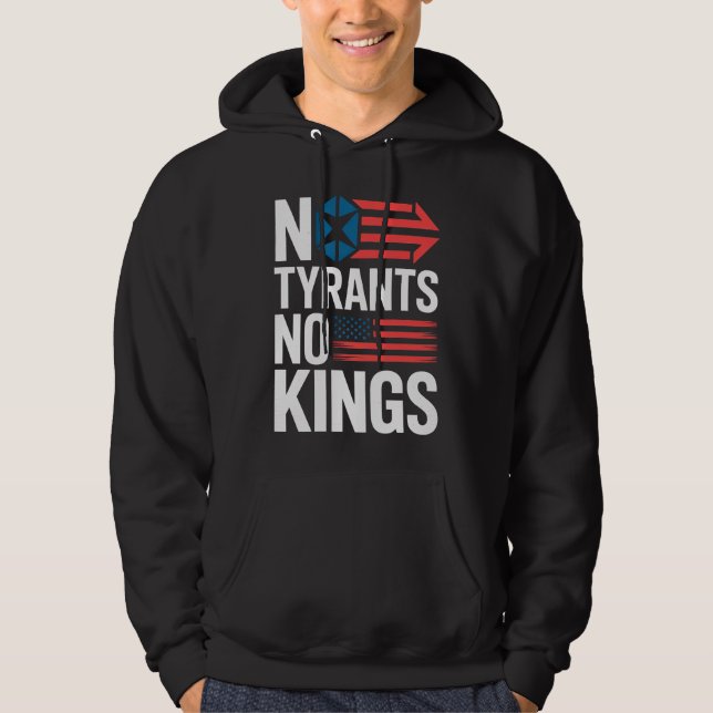 Inga Tyranner Inga Kungar Frihet Patriot Protest Hoodie (Framsida)