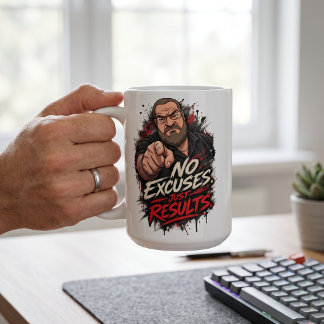 Inga Ursäkter. Bara Resultat. Kaffemugg