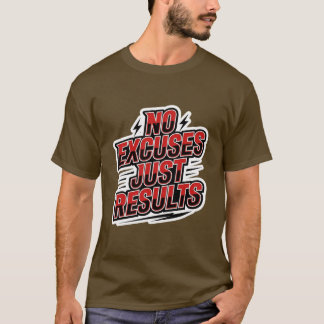 Inga Ursäkter Bara Resultat – Modig Atletisk Motiv T Shirt