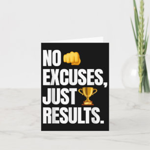 Inga Ursäkter, Bara Resultat - Rolig Gym Motivatio Kort