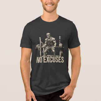Inga Ursäkter Skelett Lyfter Vikter Gym Träning T Shirt