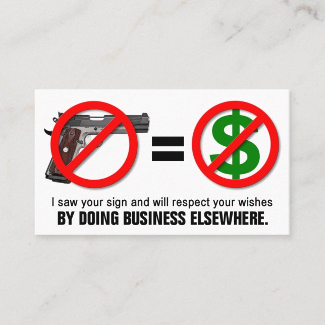 "Inga vapen för Missouri för inga pengar" Visitkort (Framsida)