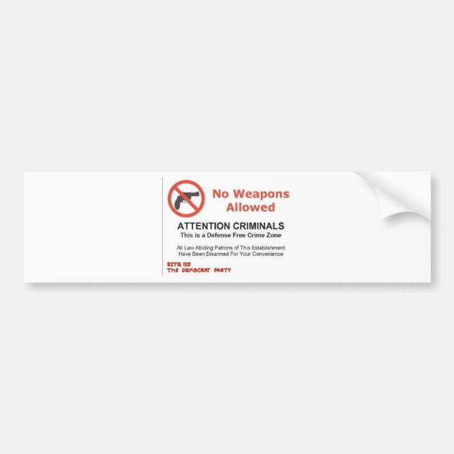 INGA VAPEN TILLÅTNA BILDEKAL (Framsidan)