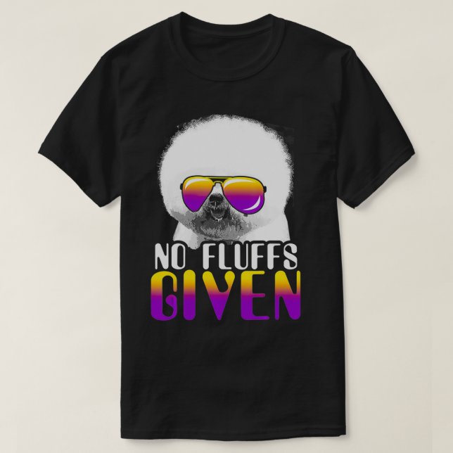 Inga vätskor från Bichon Frise Sunglass Cute Hund T Shirt (Design framsida)