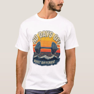 Inga vilodagar Byggd annorlunda Retro Solnedgång T Shirt