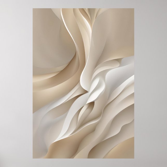 "Ingående valutor" | Beige Abstrakt Art Poster (Framsidan)
