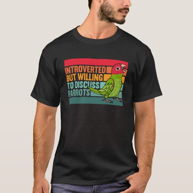Ingång, men "Parrots Cherry" med titeln Conure T Shirt (Framsida)