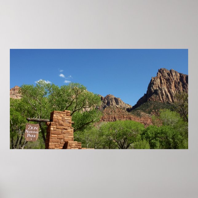Ingång till Zion National Park i Utah Poster (Framsidan)