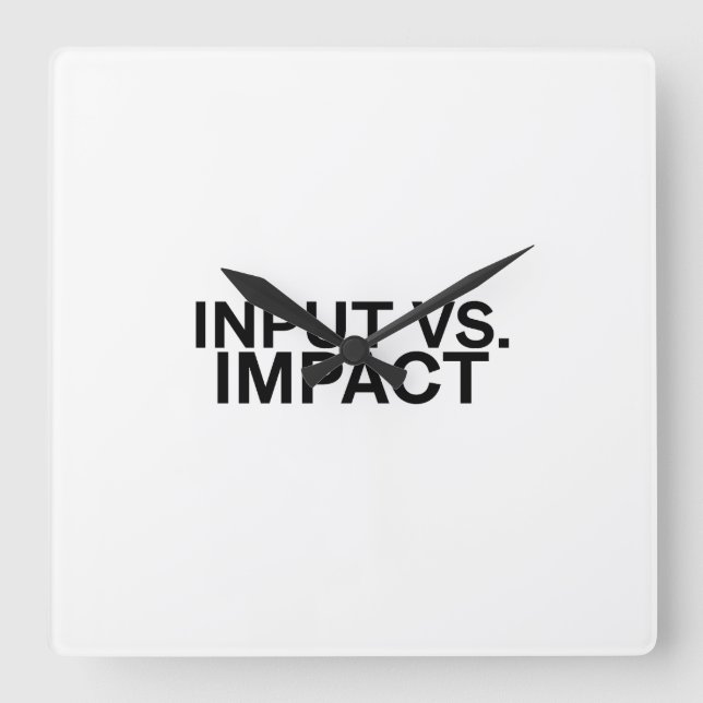 Ingång vs. Inverkan Minimalistisk väggklocka (Framsida)