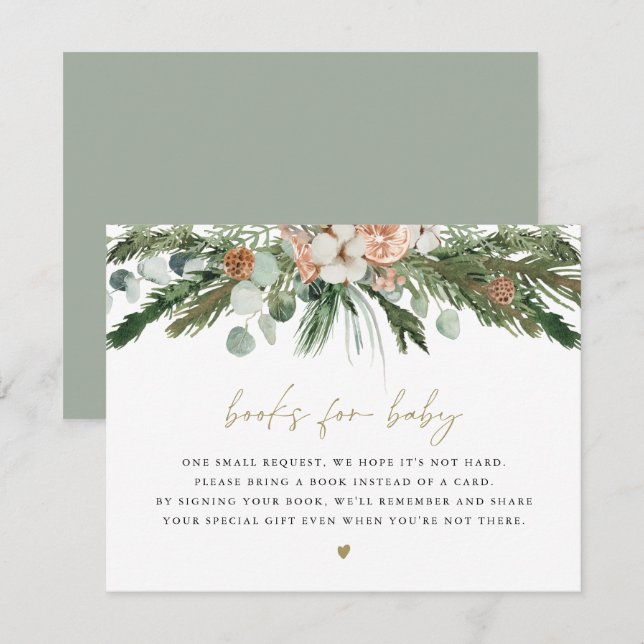 INGE Mysiga skandinaviska vinterkortet Bokar för B Inbjudningar (Fram/baksida)