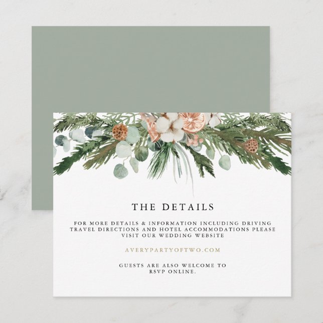 INGE Mysigt skandinaviskt Winter-informationskort Inbjudningar (Fram/baksida)