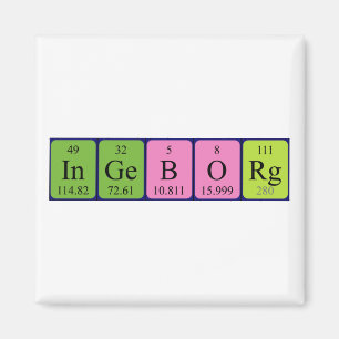 Ingeborg Periodiska bord namn magnet